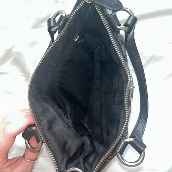 COACH SHOULDER PURSE BLACK BUCKLE WITH REMOVABLE STRAP - Picture 5 of 13